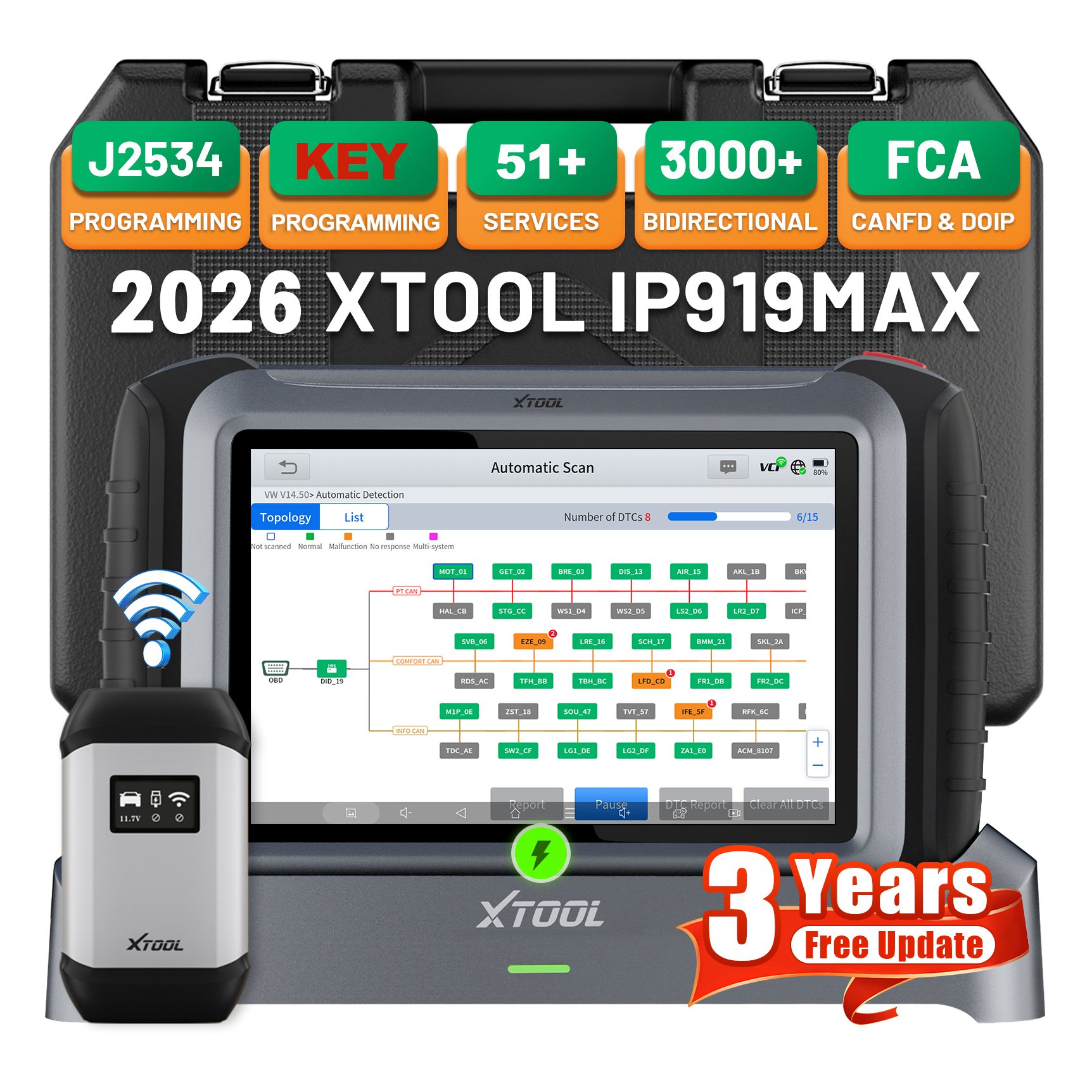 EU Warehouse XTOOL IP919MAX J2 - Car Diagnostic Tool 评论和价格