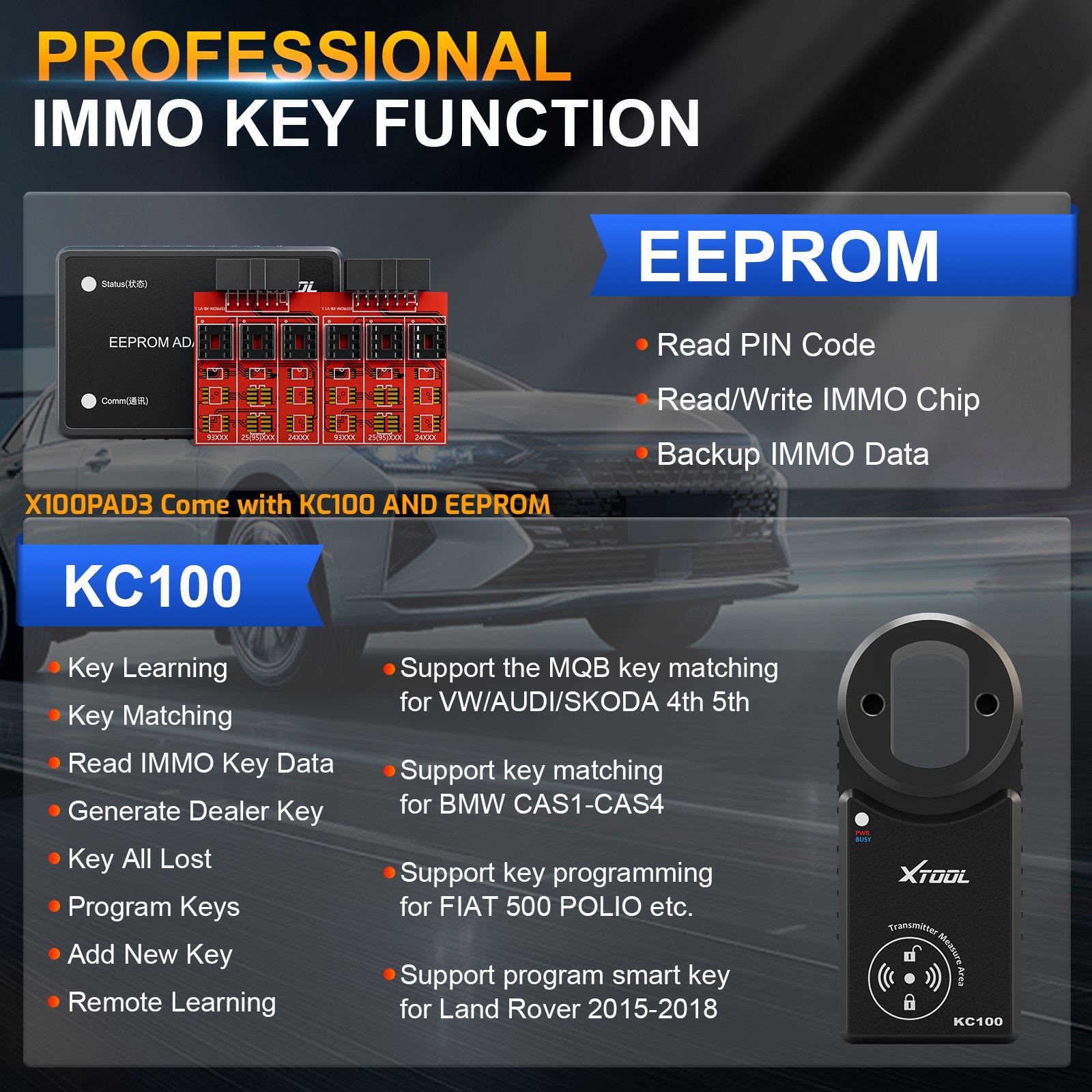 XTOOL X100 PAD3 Automotive Key - Car Diagnostic Tool 评论和价格